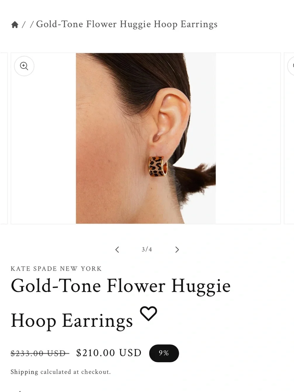 kate spade Heritage Huggie Earrings Leopard Print